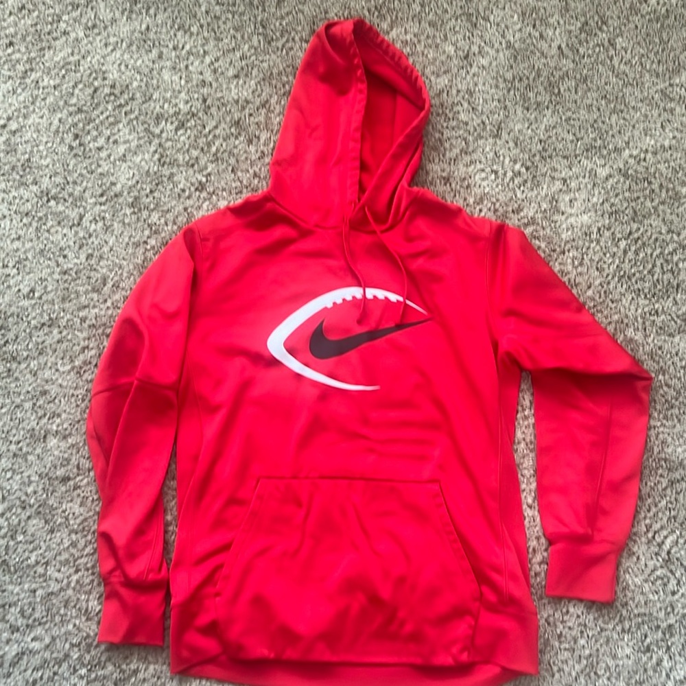 Nike Football Hoodie Mens Large Red Long Sleeve  Dri-Fit